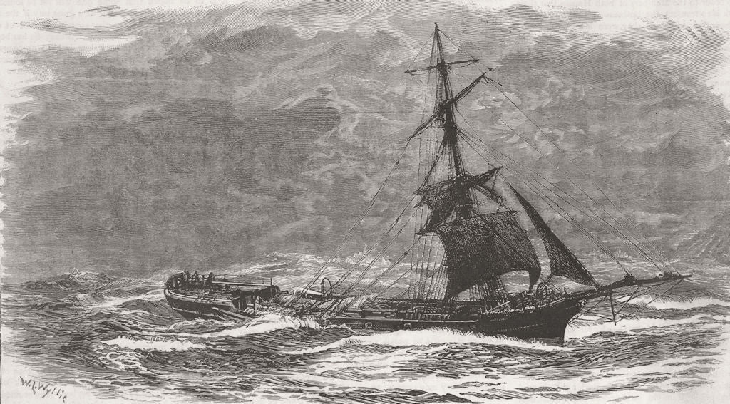 CHILE. Northbrook after wind, Cape Horn 1885 old antique vintage print picture